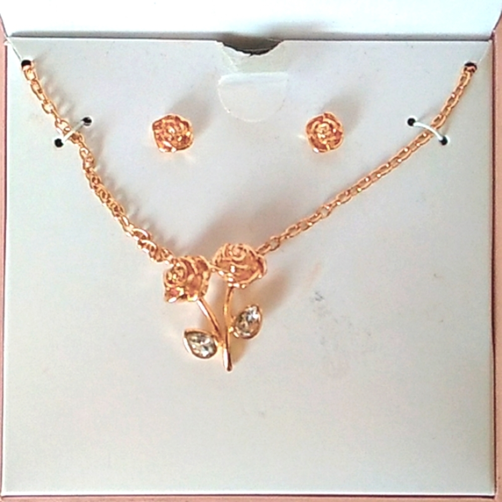 NIB Charter Club Rose Themed Jewelry Set